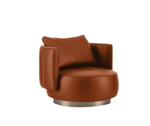 Fauteuil d'appoint avec accoudoirs en cuir véritable